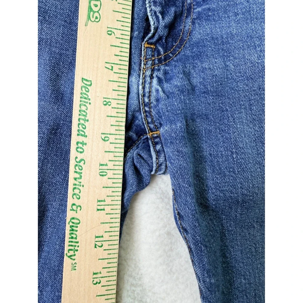 Levis Premium Big E Straight Leg Jeans Medium Wash Blue Denim Mens stained